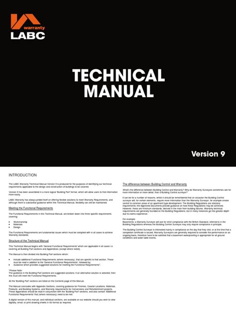 international construction warranties technical manual pdf